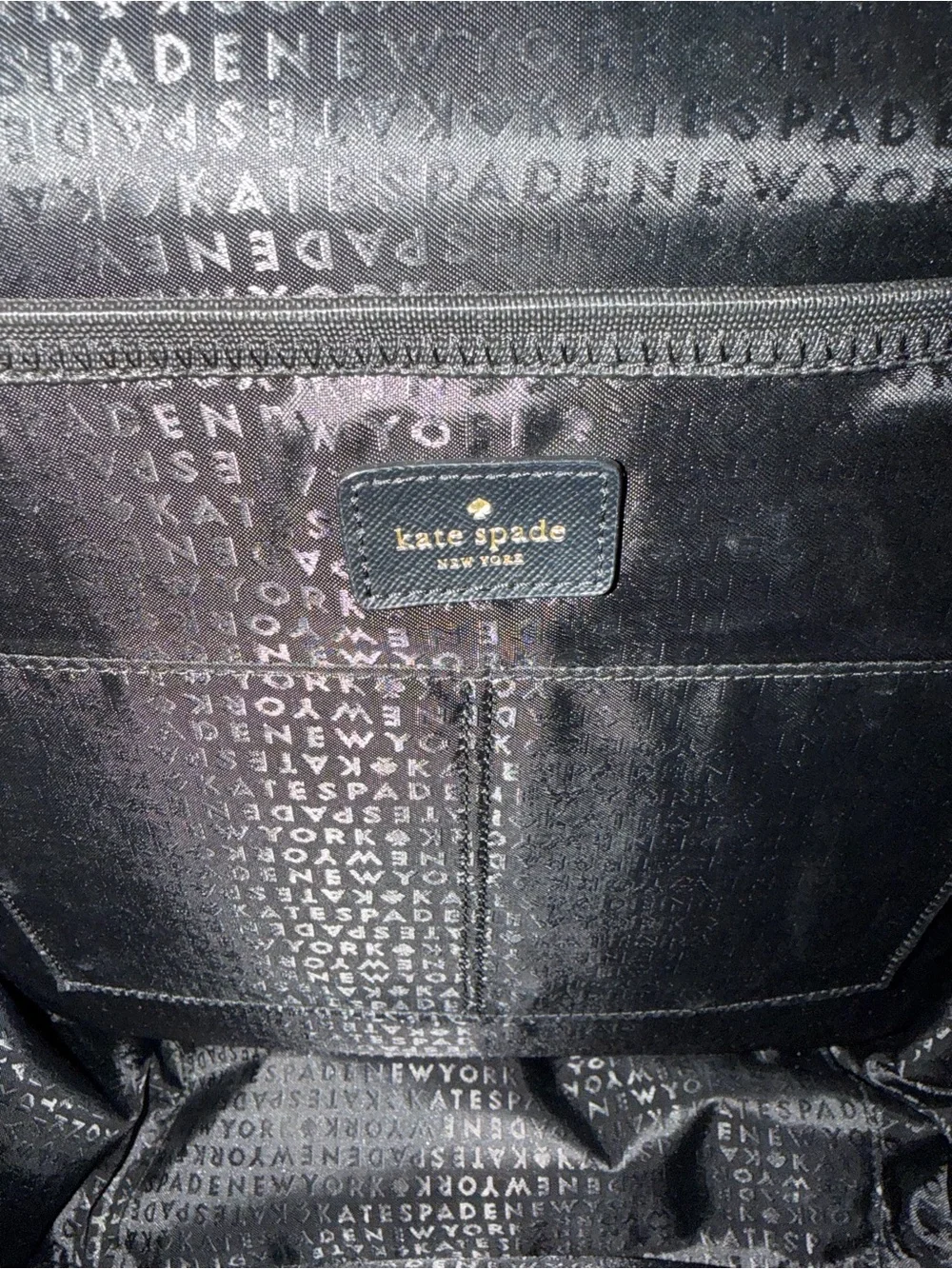 kate spade Black Nylon Backpack with Gold Hardware